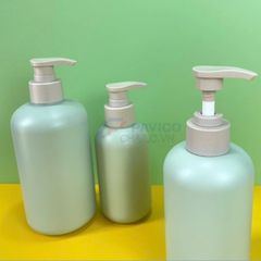 Chai vai bầu 200 300 500ml sữa tắm em bé xanh rêu vòi nhấn