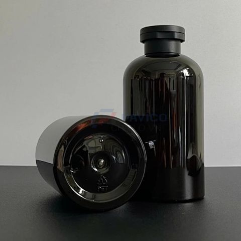 Chai vai bầu 200ml 350ml đựng dầu gội sữa tắm nam đen bóng nắp bật