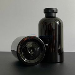 Chai vai bầu 200ml 350ml đựng dầu gội sữa tắm nam đen bóng nắp bật