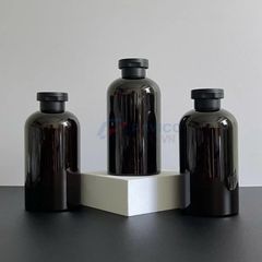 Chai vai bầu 200ml 350ml đựng dầu gội sữa tắm nam đen bóng nắp bật