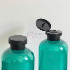 Chai vai bầu 200ml 350ml đựng dầu gội sữa tắm xanh ngọc trong nắp bật