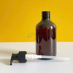 Chai vai bầu 250ml 500ml dầu gội dược liệu nâu nắp đen vòi nhấn
