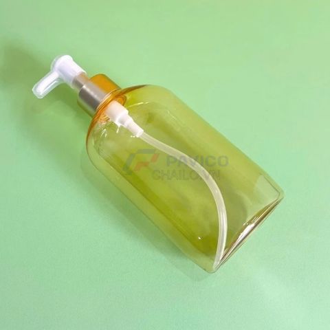 Chai vai bầu 250ml 500ml dầu gội khách sạn vàng cổ nhôm bạc vòi nhấn