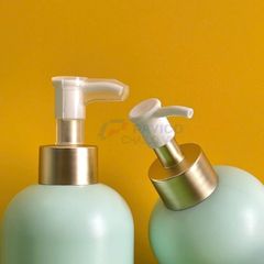 Chai vai bầu 300ml 500ml kem dưỡng da tay xanh ngọc cổ nhôm bạc