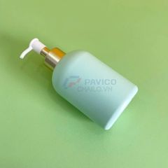 Chai vai bầu 300ml 500ml kem dưỡng da tay xanh ngọc cổ nhôm bạc