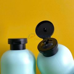 Chai vai bầu 300ml 500ml sữa rửa mặt xanh mint nắp đen nắp bật