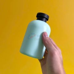 Chai vai bầu 300ml 500ml sữa rửa mặt xanh mint nắp đen nắp bật