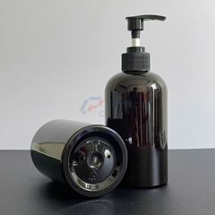 Chai vai bầu 350ml 500ml dầu gội nam full đen vòi nhấn