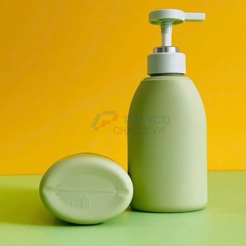 Chai vai vòm 350ml 500ml đựng sữa tắm xanh bơ nắp pump trắng