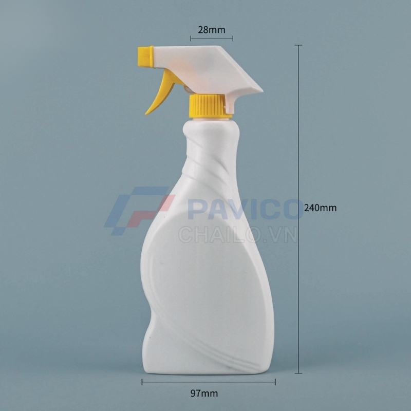Chai xịt 500ml HDPE cổ 28mm đựng nước lau kính tiện dụng