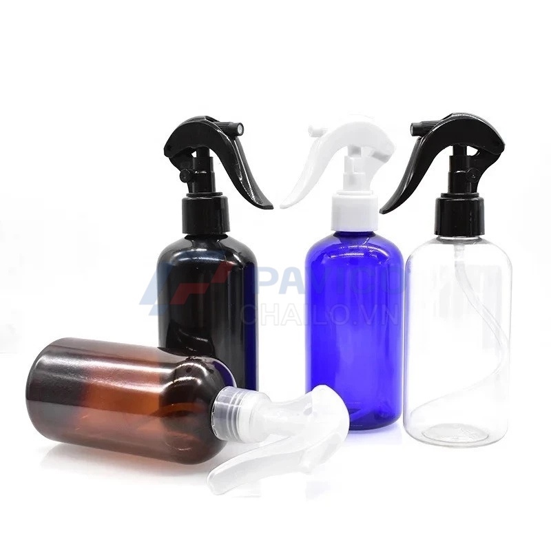 Chai xịt PET 300ml nắp Trigger nhiều màu đựng dung dịch rửa tay