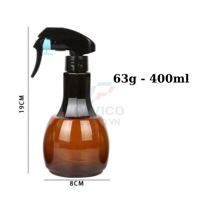 Chai xịt phun sương thân nâu vòi xịt cò súng 250ml 400ml