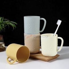 Cốc đánh răng đa năng 250ml 350ml vàng xám be nhựa