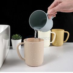 Cốc đánh răng đa năng 250ml 350ml vàng xám be nhựa
