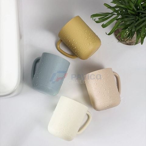 Cốc đánh răng đa năng 250ml 350ml vàng xám be nhựa