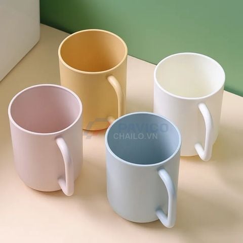 Cốc đánh răng đa năng 250ml 350ml vàng xám be nhựa