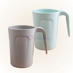 Cốc uống nước đánh răng nhựa nhựa lúa mạch hồng 300ml 400ml có tay cầm