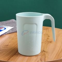 Cốc uống nước đánh răng nhựa nhựa lúa mạch hồng 300ml 400ml có tay cầm