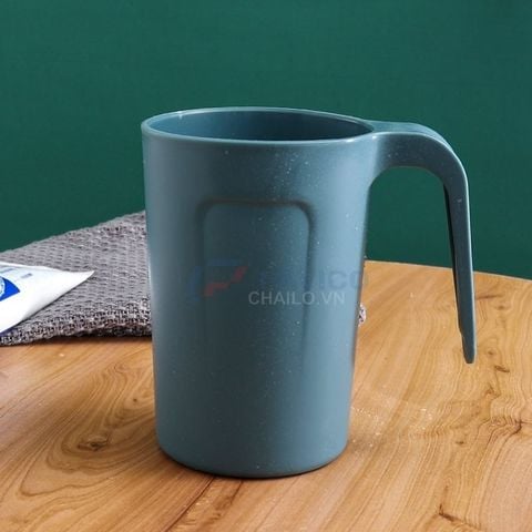 Cốc uống nước đánh răng nhựa nhựa lúa mạch hồng 300ml 400ml có tay cầm