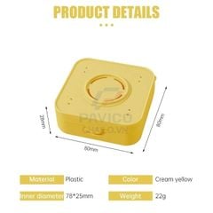 Hộp đựng mút trang điểm màu vàng nắp gập thoáng khí size to nhỏ