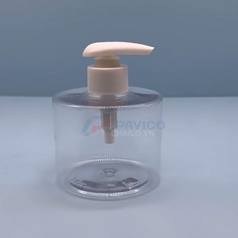 Chai nhựa pet trong 500ml 400ml 300ml màu trong đựng sữa tắm đầu nhấn