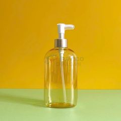 Chai vai bầu 250ml 500ml dầu gội khách sạn vàng cổ nhôm bạc vòi nhấn