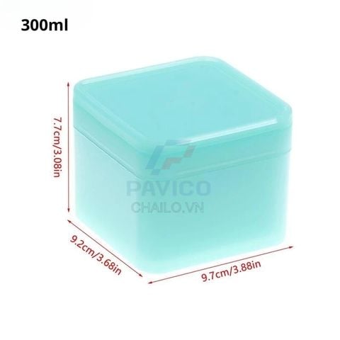 Hộp nhựa đựng toner pad xanh ngọc nắp bật vuông 150g 350g