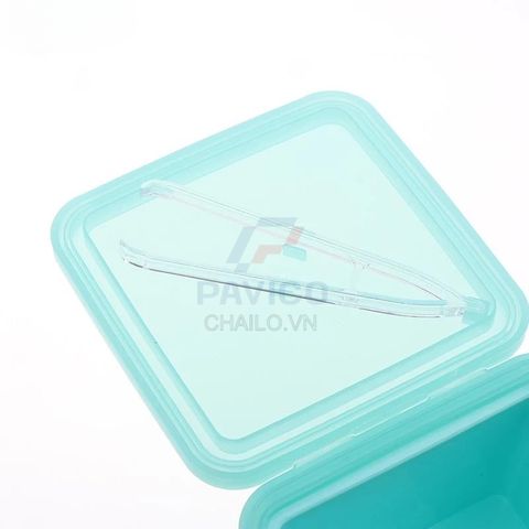 Hộp nhựa đựng toner pad xanh ngọc nắp bật vuông 150g 350g
