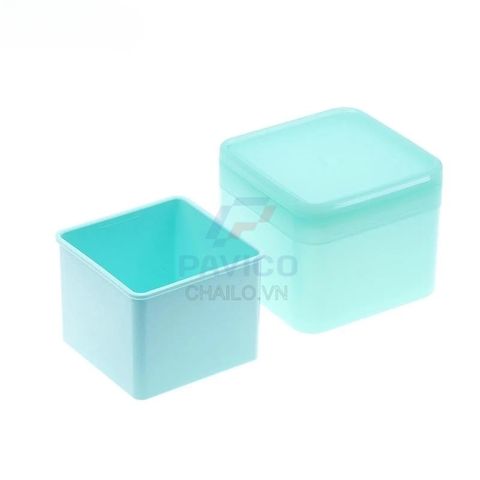 Hộp nhựa đựng toner pad xanh ngọc nắp bật vuông 150g 350g