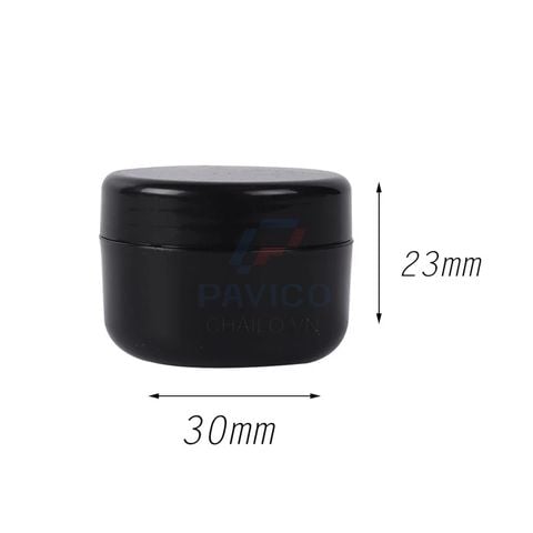 Hũ chiết mỹ phẩm mini thân đen nắp trong nắp vặn 3g 5g
