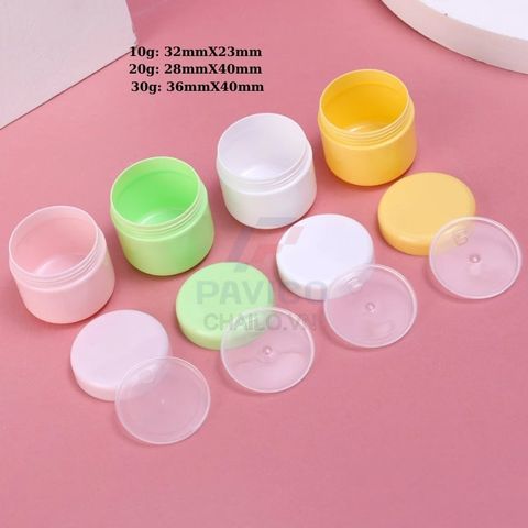 Hũ chiết mỹ phẩm mini thân đen nắp trong nắp vặn 3g 5g