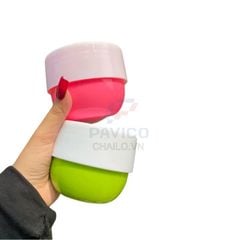 Hũ đựng kem 2 lớp thân hồng nắp trắng nắp vặn 30g 50g