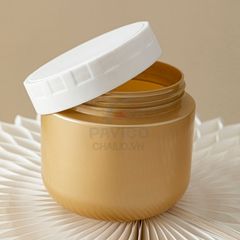 Hũ đựng kem body thân vàng gold nắp vặn trắng 150ml 250ml