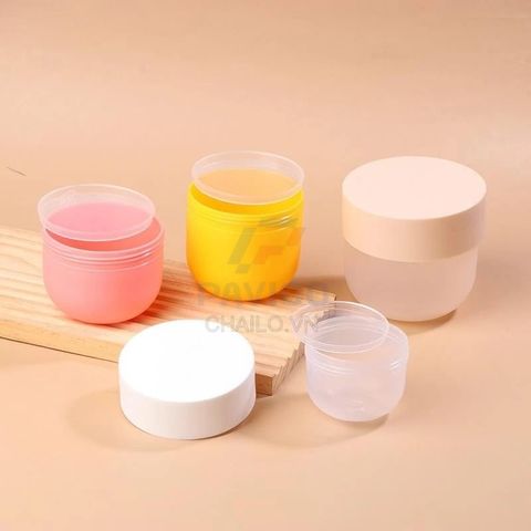 Hũ đựng kem thân vàng nắp trắng nắp vặn 150ml 250ml