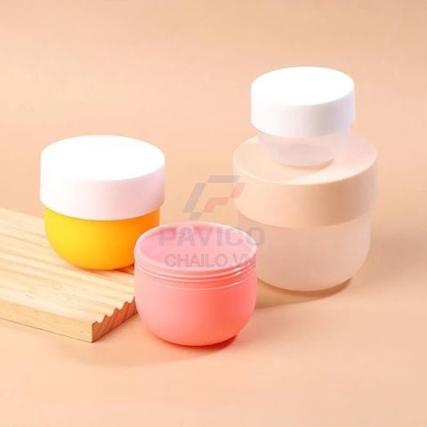 Hũ đựng kem thân vàng nắp trắng nắp vặn 150ml 250ml