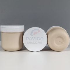 Hũ đựng kem dưỡng thể màu be nắp bật kem lót trắng 200g 300g