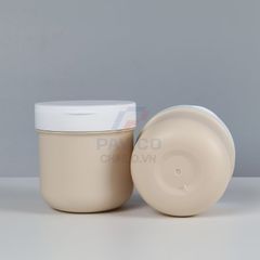 Hũ đựng kem dưỡng thể màu be nắp bật kem lót trắng 200g 300g