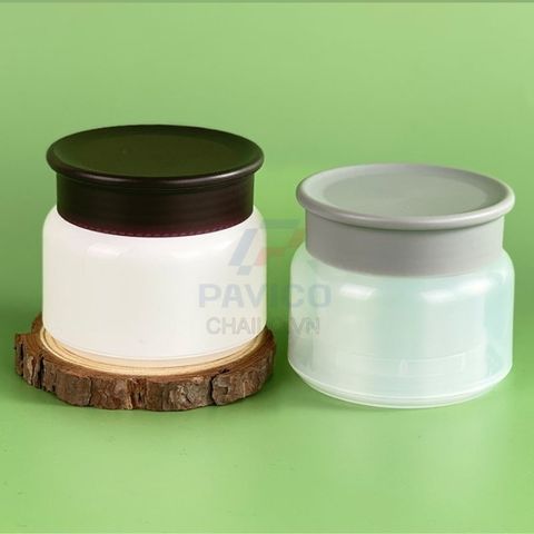Hũ đựng kem thân mờ nắp vặn đen xám 120ml 220ml