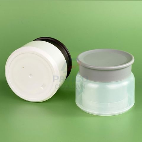 Hũ đựng kem thân mờ nắp vặn đen xám 120ml 220ml