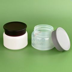 Hũ đựng kem thân mờ nắp vặn đen xám 120ml 220ml