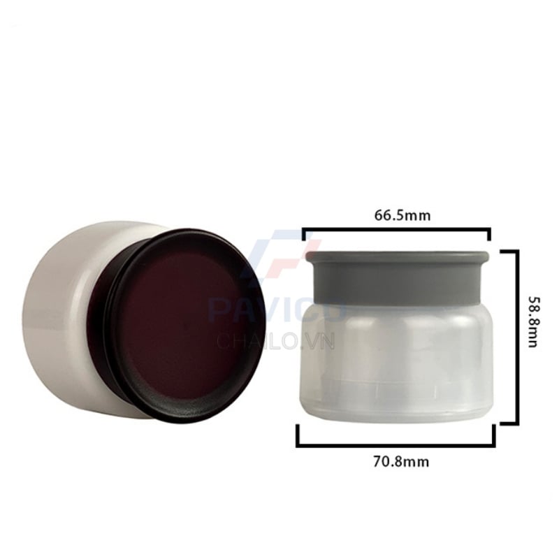 Hũ đựng kem thân mờ nắp vặn đen xám 120ml 220ml