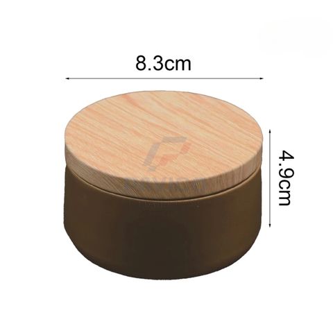 Hũ nhôm đựng kem màu vàng đồng nắp vặn gỗ trơn 50g 100g
