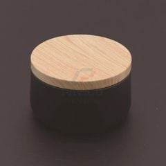 Hũ nhôm đựng kem màu vàng đồng nắp vặn gỗ trơn 50g 100g