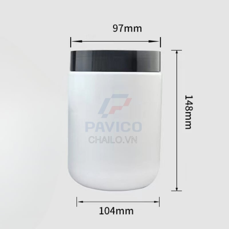 Hũ nhựa đựng thực phẩm khô màu nâu trà nắp vặn kín khí