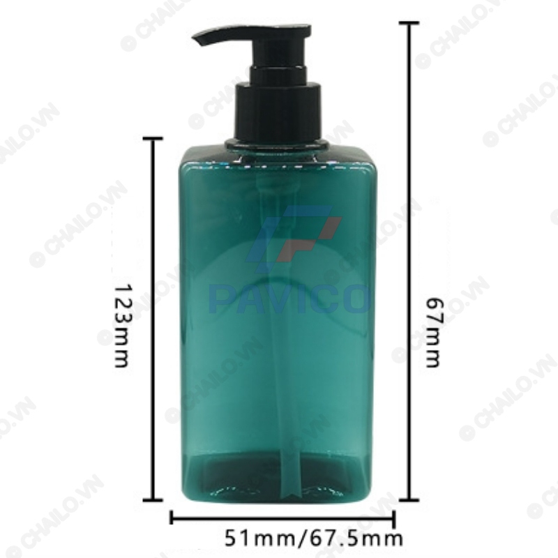 Chai đựng dầu gội sữa tắm xanh ngọc bích 500ml 750ml 1000ml đầu bơm tạo bọt