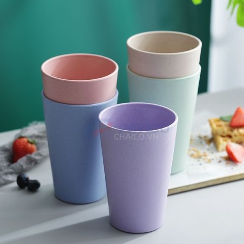 Set 5 cốc nhựa sinh học 300ml màu pastel