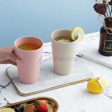 Set 5 cốc nhựa sinh học 300ml màu pastel