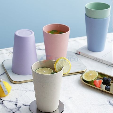 Set 5 cốc nhựa sinh học 300ml màu pastel