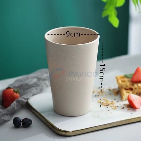 Set 5 cốc nhựa sinh học 300ml màu pastel