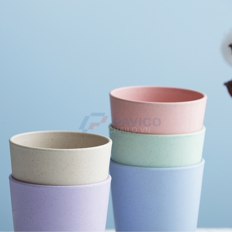 Set 5 cốc nhựa sinh học 300ml màu pastel